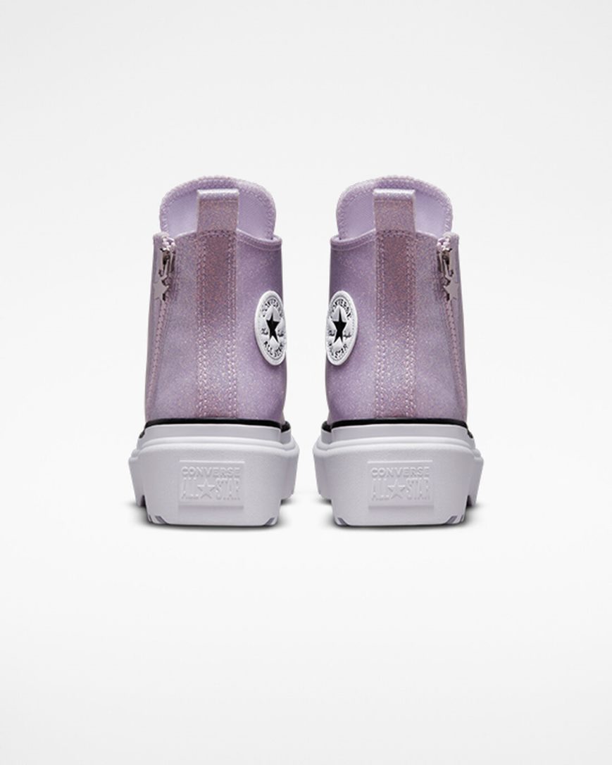 Pantofi Platforma Fete Converse Chuck Taylor All Star Lugged Lift Glitter Inalti Violet Albi Negrii | RO F13UDV035